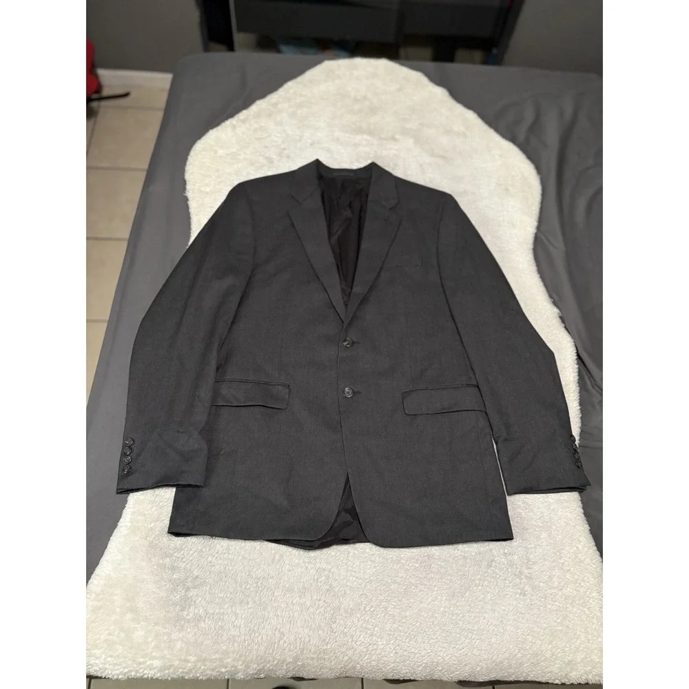 Lauren Ralph‎ Lauren Men's Charcoal Gray Blazer Jacket Size 42L Wool READ